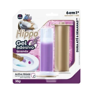 GEL ADESIVO HIPPO 38G LAVANDA     APLICADOR + REFIL 6 APLICACOES (7896013404910)